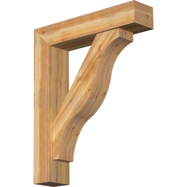 Ekena Millwork Funston Block Rough Sawn Bracket w/ Offset Brace, Western Red Cedar, 8"W x 36"D x 44"H BKT0806X36X44FST05RWR - main